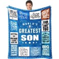 thumbnail image 1 of LHSHID Son Blanket Gifts for Son on Fathers Day from Mom or Dad World's Greatest Son Throw Blanket Christmas Birthday Present for Son 60"x80", 1 of 8
