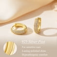 thumbnail image 6 of VEEDOFA 14K Gold Plated Huggie Hoop Earrings for Women, 5A+ CZ, 8/12/16/20mm,jewelry gift, 6 of 7