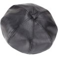 thumbnail image 4 of CoCopeaunts Newsboy Hats for Women PU Leather Octagonal Cap Autumn Winter Solid Color Vintage Style Beret Hat Leisure Newsboy Cap, 4 of 7
