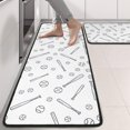thumbnail image 2 of Baseballs and Bats White Pattern Anti Fatigue Kitchen Rugs Set Of 2, Non Slip Washable Decorative Floor Mats for Sink Laundry and Home Use, 17"x47", 2 of 5