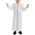 thumbnail image 6 of Mercatoo Kids Thobe for 𝐌uslim Boys 𝐈slamic Arabic Long Sleeve Kaftan Robe Zipper Prayer Dress for Boys 𝐌uslim Thobe Eid Outfit, 6 of 9