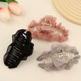 thumbnail image 4 of YAOBAMM Hair Claw Clip Women Hair Claw Fabric Decor Elastic Spring Strong Solid Color Lady Fixation Clip, 4 of 7