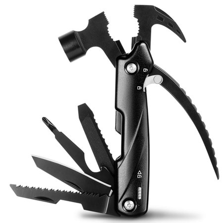 EXLEAF Father S Day Gifts for Men Dad Husband 12-In-1 Multitool Hammer with Knife Bottle Opener Screwdriver Portable Survival Gear for Camping Hiking Outdoor Home Repair