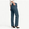 thumbnail image 3 of cocolona Womens High Waist Business Casual Dress Pants Elastic Waist Straight Wide Leg Commute Work Pants with Pockets, 3 of 5