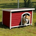 thumbnail image 5 of Pefilos 41.5" Width Wooden Dog Houses for Small Medium Large Dogs Outdoor Weatherproof Dog Kennel with Raised Feet, Red, 5 of 7