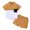 Orange, variant on Hiijoy Toddler Boys Outfits Cotton Linen Color Block Shirt Shorts Set, Sizes 2-3T