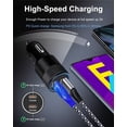 thumbnail image 4 of USB C Car Charger,Car Charger Block 2Pack FiveBox 60W PD&PD Dual Port Fast Charging USB Car Charger Adapter Car Power Block Plug Type C Cigarette Lighter Adapter(Black), 4 of 7