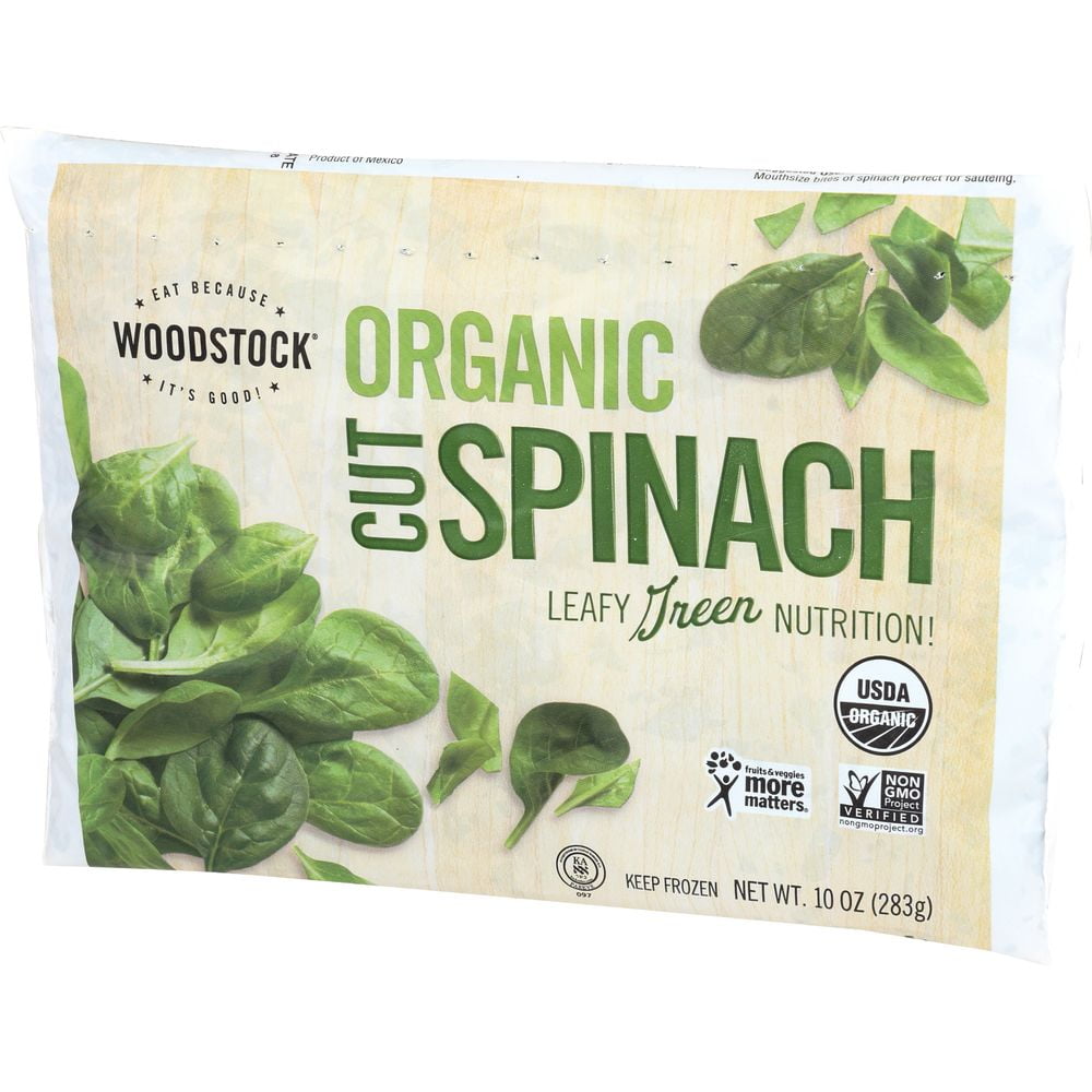 Woodstock Farms Organic Cut Spinach, 10 Ounce -- 12 per case.