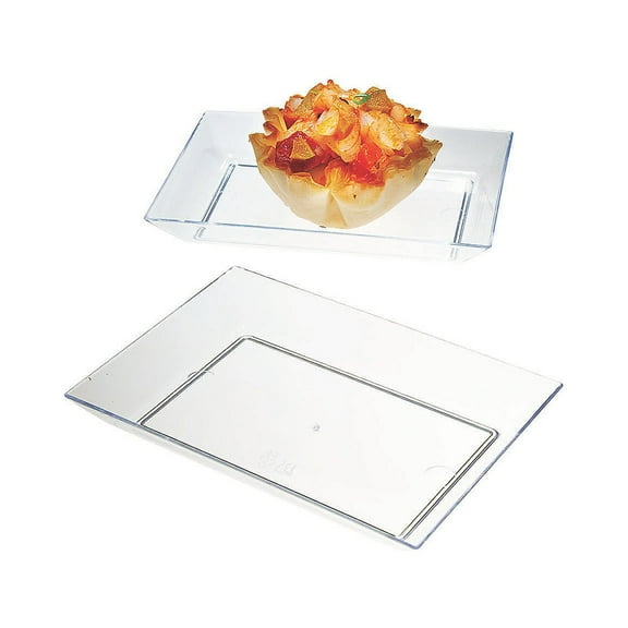 Mini Rectangular Dishes - Party Supplies - 60 Pieces