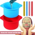 thumbnail image 1 of 1 Set 400ml Silicone Wax Bowl Set Easy Clean Non-stick Hair Removal Pot with Spatula Sticks Masque Bowl, 1 of 8