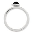 thumbnail image 2 of Sterling Silver Stackable Expressions Polished Black Enameled Cat Ring Size 10, 2 of 3