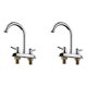 thumbnail image 1 of 2X Grifo Giratorio para Baño Cocina de Cromo de Dos Asas Pulverizador de Grifo Mezclador de Lavabo Frío, 1 of 6
