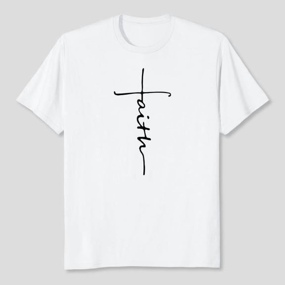 Faith Shirt Christian with Cross and Scripture, Inspirational Clothing, Men's and Women's Graphic Tee 100% Cotton by TBun, Full Sizes S-5XL