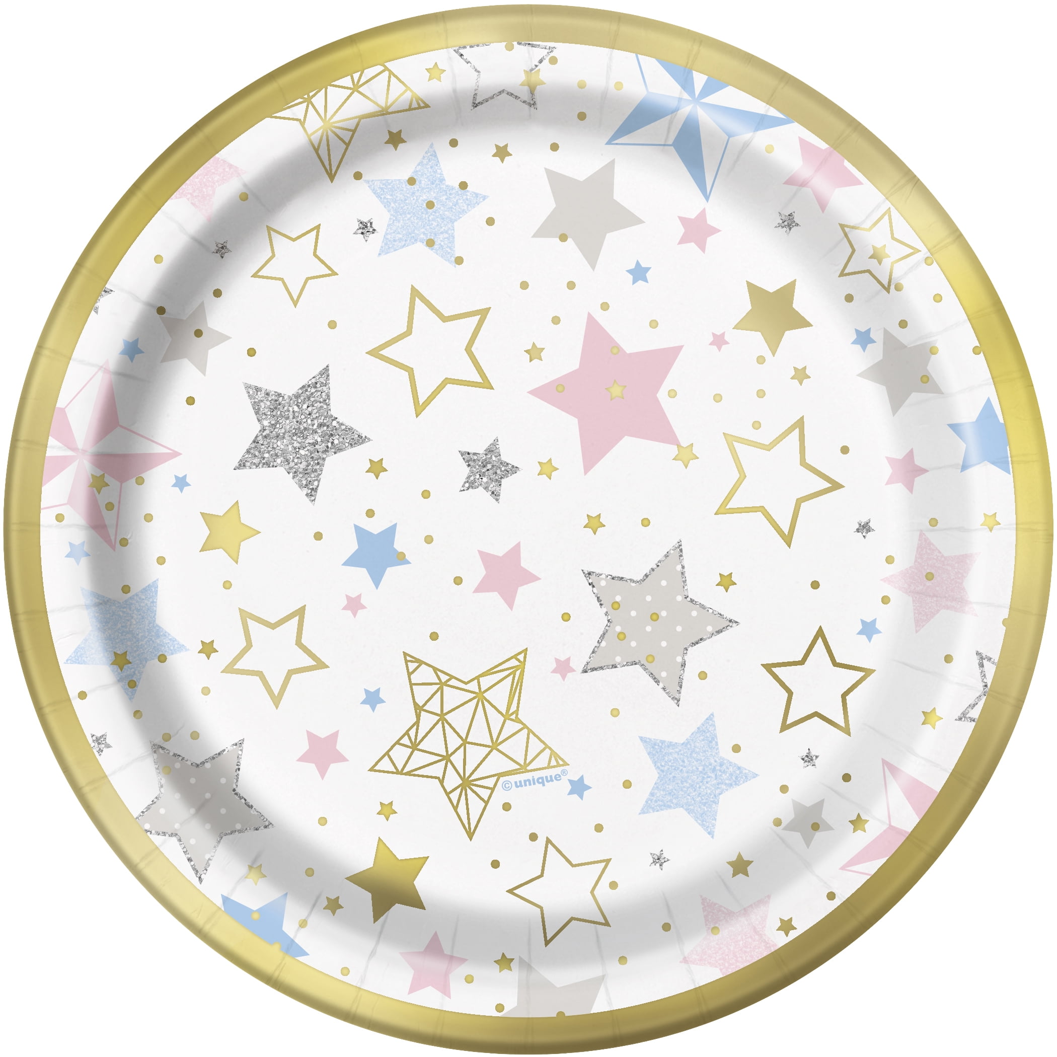 Foil Twinkle Twinkle Little Star Paper Dessert Plates, 7 in, 8ct