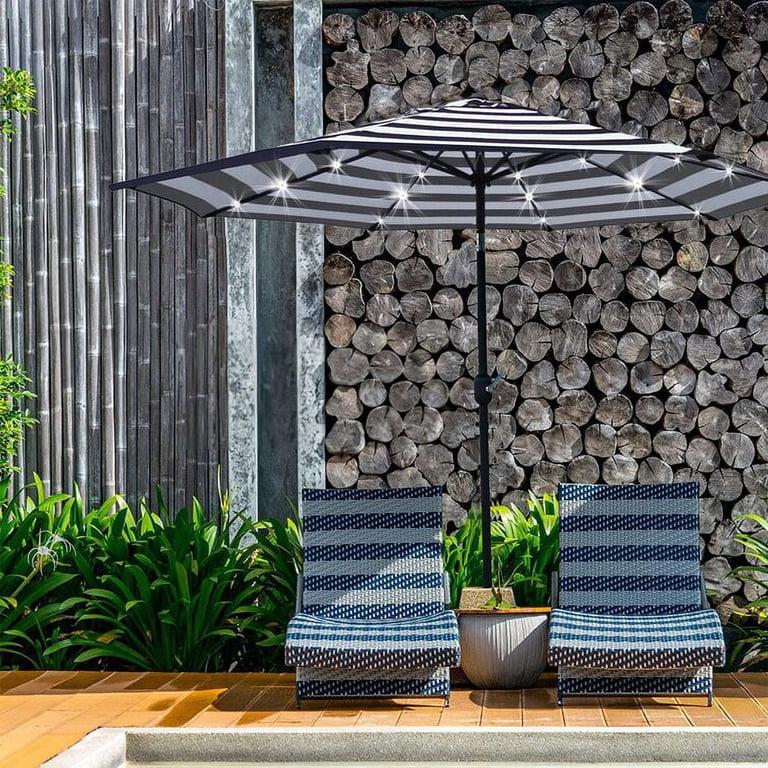 3 sided patio umbrella Fiberglass 3-Tier Patio Umbrella