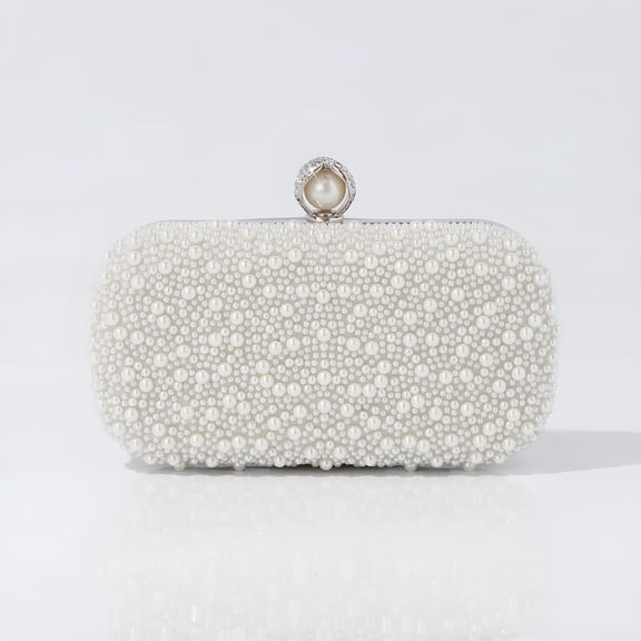 GASTROPOD Women'S Pearl Clutch Wedding Bridal Pearl Evening Bag Party Clutch Wallet with Detachable Chain Shoulder Strap