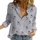 thumbnail image 1 of Camisas elegantes de lino y algodón para mujer, Blusas informales con solapa y botones, Blusas holgadas de manga larga para primavera y verano, 1 of 5