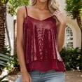thumbnail image 3 of Lixiuxyad Summer Womens Tank Tops Stylish Women's Tanks And Camisoles With V Neck Sequined Design For Everyday Casual Wear For Spring And Summer Outfits,Red, 3 of 6