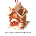 thumbnail image 2 of Yucurem Christmas Gingerbread House Ornaments with Rope, Light Up Resin Christmas Pastel Candy House Hanging Ornaments for Tree Holiday Party Home Decoration, 2 of 8