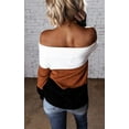 thumbnail image 3 of Pulls Femmes Robe Oversize Manches Longues Sexy hors Épaule Couleur Bloc Pull Pull Tops, 3 of 6