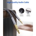 thumbnail image 2 of Cable de audio JSAUX 6,35 mm 1/4 macho a 3,5 mm 1/8 macho 6 m gris, 2 of 7