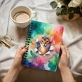 thumbnail image 3 of Funny Watercolor Adorable Abyssinian Peeking Through Torn Paper Effect Spiral Bound Journal Cat Lover Kitten Owner Gifts 5x7in Spiral Notebook - 00026, 3 of 5