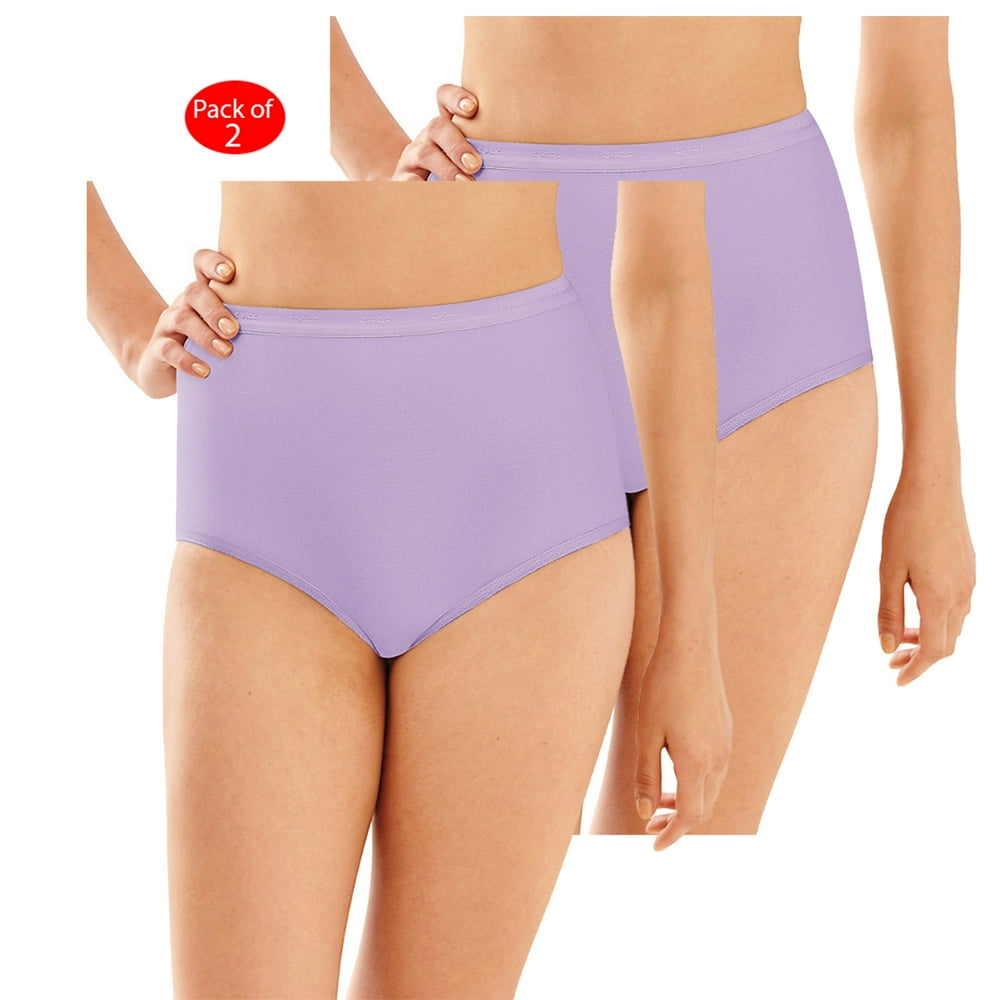 Bali Bali FullCutFit Stretch Cotton Brief, Color Morning Orchid, Size 6 PACK OF 2