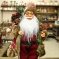 thumbnail image 4 of ​12 Inch Standing Santa Claus Decoration with Gift Bag - Realistic 30cm Tabletop Figurine for Christmas Home, Mantel & Party Scene Decor​​ red, 4 of 7