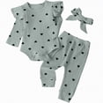 thumbnail image 4 of UAYOTSE Baby Girl Clothes Outfits Romper Pants Cute Bow Headband Hat Sets for Baby Girls,Sizes 12-18 Months, 4 of 4