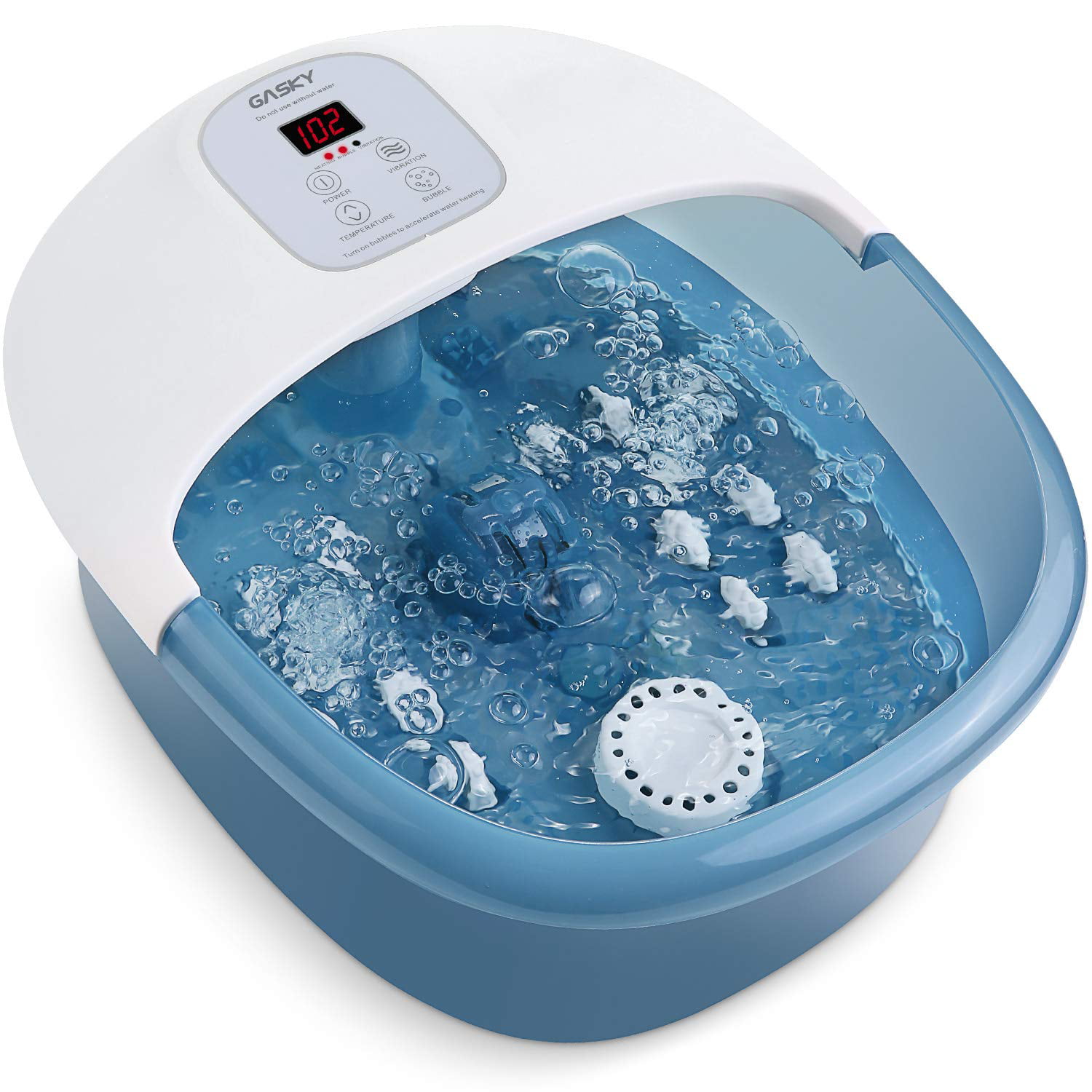 Foot Spa Bath Massager with Heat Bubbles Vibration, 14 Shiatsu