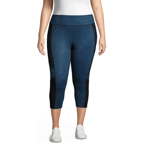 Just My Size Women's Plus Active Colorblocked Performance Capri Leggings