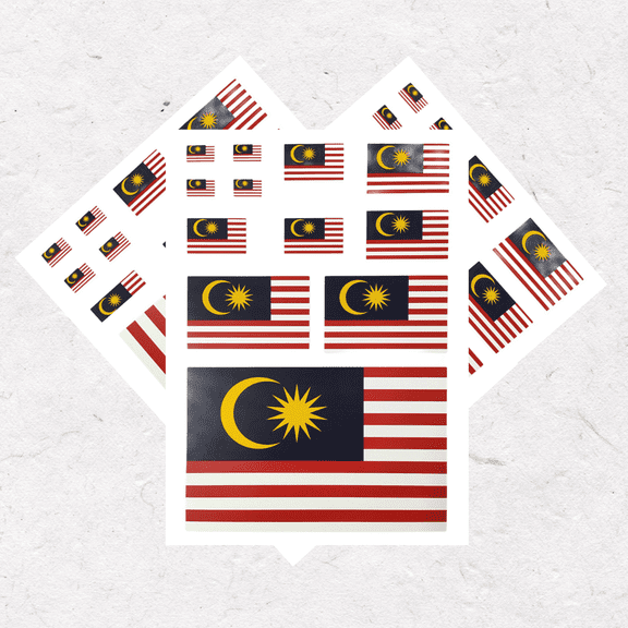 Ysmzzmsy 3 PCS(11.7 x 8.3 Inches ) Malaysia Flag Sticker National Decal in Multiple Sizes