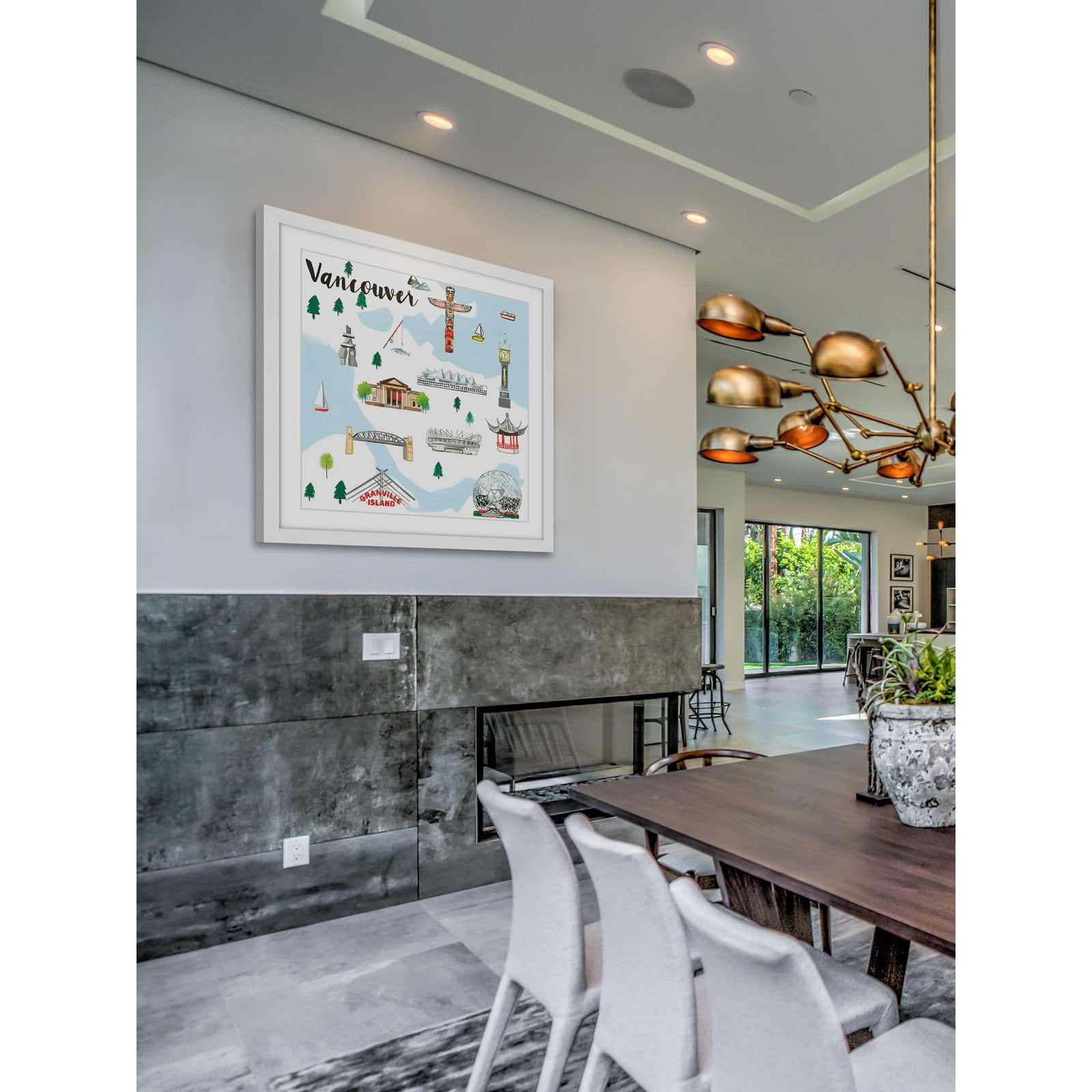 Marmont Hill "Travel Vancouver" By Molly Rosner Framed Painting Art Print, 24.0" x 1.5"