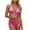 Hot Pink, variant on UTSJKR Women's Conservative Solid Color Sexy 2-Piece Bikini Swimsuit Set with Mesh Skirt & Built-in Padded Bra (Wireless), 3 Pieces in Total Black L