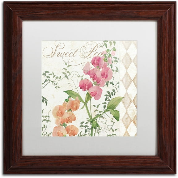 Trademark Fine Art "Sweet Pea" Canvas Art by Color Bakery White Matte, Wood Frame