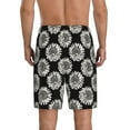 thumbnail image 3 of Kdxio White Sunflowers Print Mens Sleep Shorts Bottoms Soft Comfy Pajama Wear Pants with Drawstring Pockets, 3 of 7
