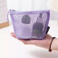 thumbnail image 2 of Portable Waterproof Makeup Organizers Triangular Structure Multiple Pockets Nylon Storage Bag for Cosmetics Accessories Yellow, 2 of 5