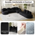 thumbnail image 2 of U-Shaped Modular Sectional Sofa Set with Chaise, Boneless Deep Seat Couch, No Assembly Required, Black, 2 of 8