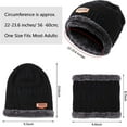 thumbnail image 3 of Mens Womens Winter Beanie Hat Scarf Set Warm Knit Hat Thick Fleece Lined Winter Cap Neck Warmer, 3 of 7
