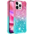 thumbnail image 3 of Case for iPhone 16 Pro Max Case Glitter Liquid Cute Clear Shockproof Back Cover,Soft TPU Phone Case for iPhone 16 Pro Max 6.9 inch Gradient Turquoise, 3 of 12