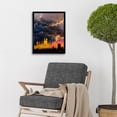 thumbnail image 2 of Modern Electric Gold London Skyline In Thunderstorm Art Print Framed Poster Wall Decor 12x16 inch, 2 of 5