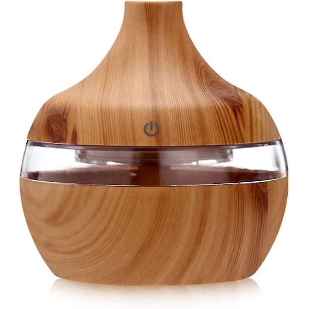 Difusor de aromaterapia con aceite esencial de grano de madera USB Purify Soothing Led Night Light Mist Maker