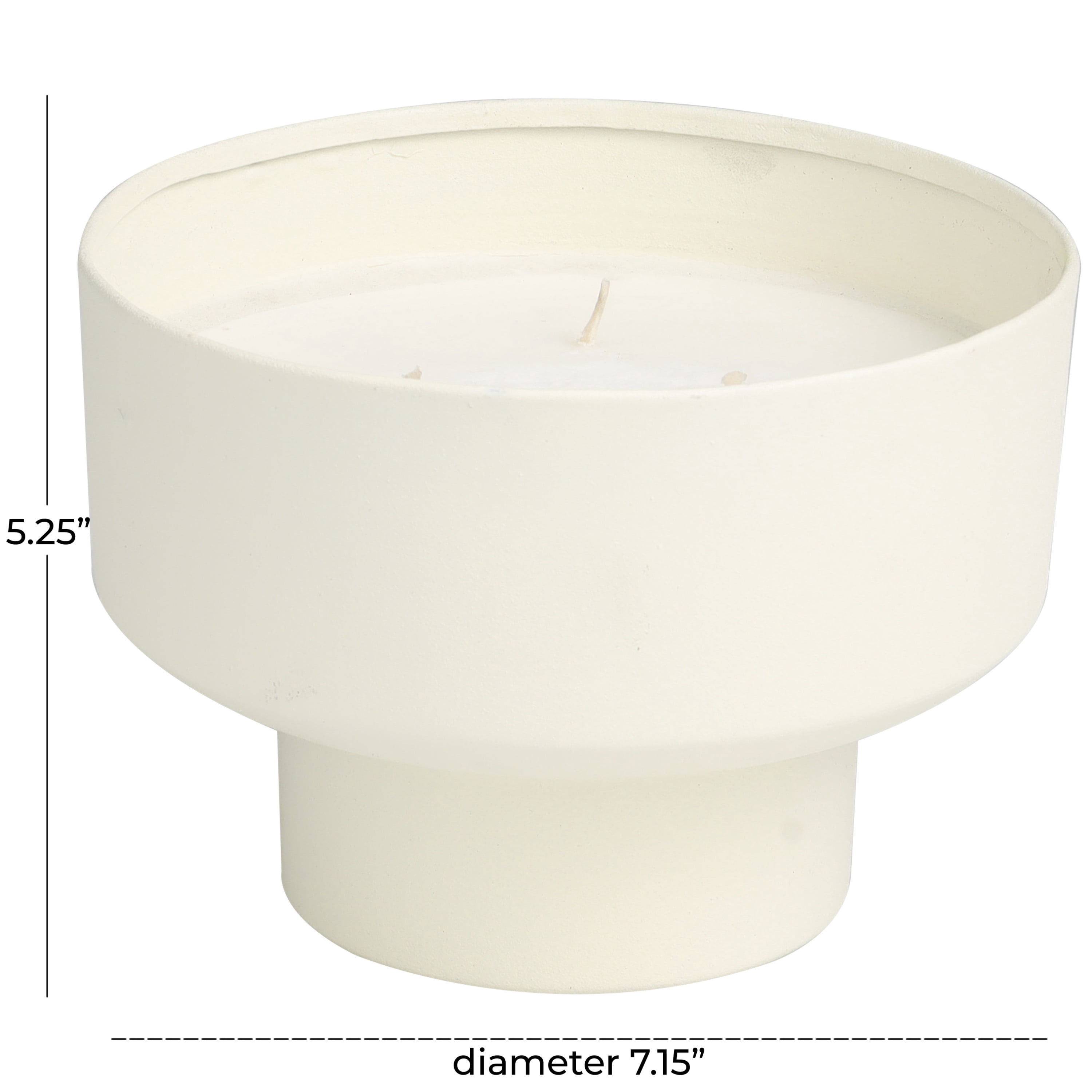 CosmoLiving by Cosmopolitan White Metal Cozy Cashmere Scented Matte 50 oz 3 Wick Candle with White Wax
