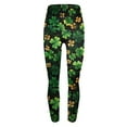 thumbnail image 4 of lcziwo Clearance Sales Today Sales Prime Women, St Patrick's Day Leggings for Women Lucky Shamrock Print High Waist Yoga Pants Slim Fit Stretchy Workout Tights Holiday Bottom Trousers Green S, 4 of 5