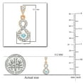 thumbnail image 3 of Dazzlingrock Collection 3mm Round Aquamarine & White Diamond Infinity Swirl Screwback Dangling Drop Earrings for Women (0.18 ctw, Color I-J, Clarity I1-I2) in 14K Rose Gold, 3 of 4