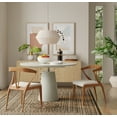 thumbnail image 4 of White Lacquer Top 36" Round Dining Table w/White Powder Coating Pedestal Base, 4 of 8