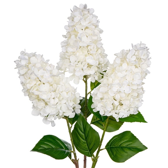 3PCS Fake Flowers Hydrangea Artificial Flowers 28" Long Stem White Faux Flowers for Vase, Real Touch Silk Flowers Décor for Floral Arrangement Home Farmhouse Office Hotel Decoration