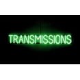 thumbnail image 1 of SpellBrite TRANSMISSIONS LED Sign for Business. 46.7" x 6.3" Green TRANSMISSIONS Sign Has Neon Sign Look With Energy Efficient LED Light Source. Visible from 500+ Feet, 8 Animation Settings., 1 of 4