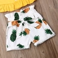 thumbnail image 7 of Douhoow Toddler Girls Summer Clothes Set Sleeveless Ruffle Vest + Pineapple Print High Waist Shorts, 7 of 7