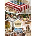 thumbnail image 5 of 4th of July Tablecloth Square Table Cloth 60x60 , Waterproof Tablecloth Outdoor Table Cloth, Red Stripes Independence Day Washable Table Cover for Kitchen Dining Party, 5 of 8